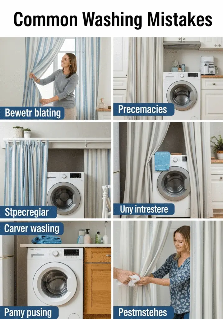Common Mistakes to Avoid (2) Common Curtain Washing and Rehanging Mistakes to Avoid for Long-Lasting Fabric Qualitynn