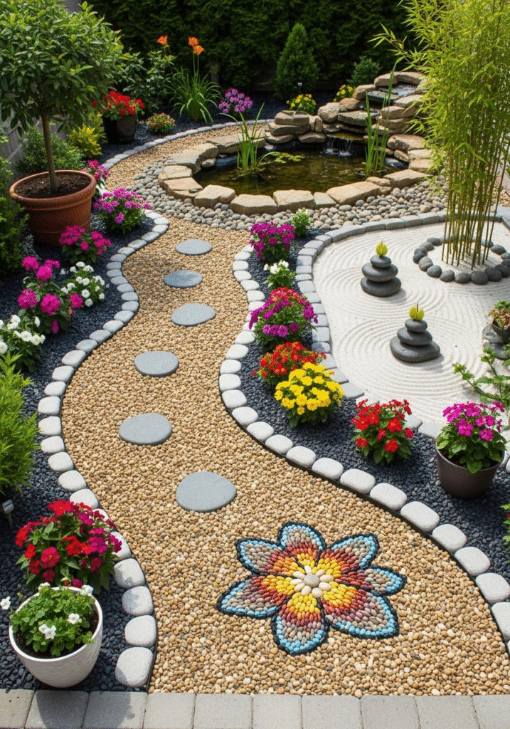 Creative Garden Decoration Ideas with Pebbles