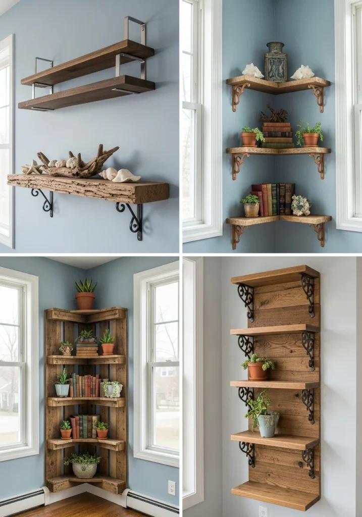 Design Ideas to Inspire You Stylish DIY wooden shelf design ideas displayed in modern and minimalist home interiors