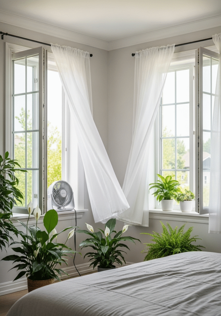 Open Windows and Use Cross Ventilation