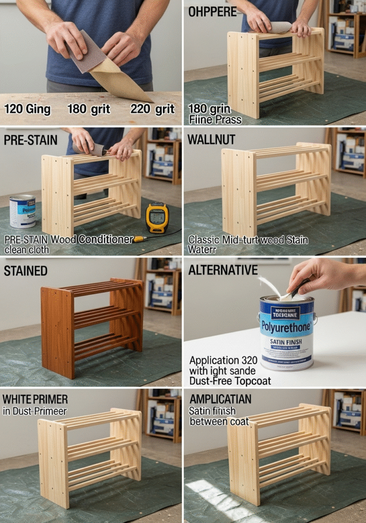 Sanding, Staining, and Finishing