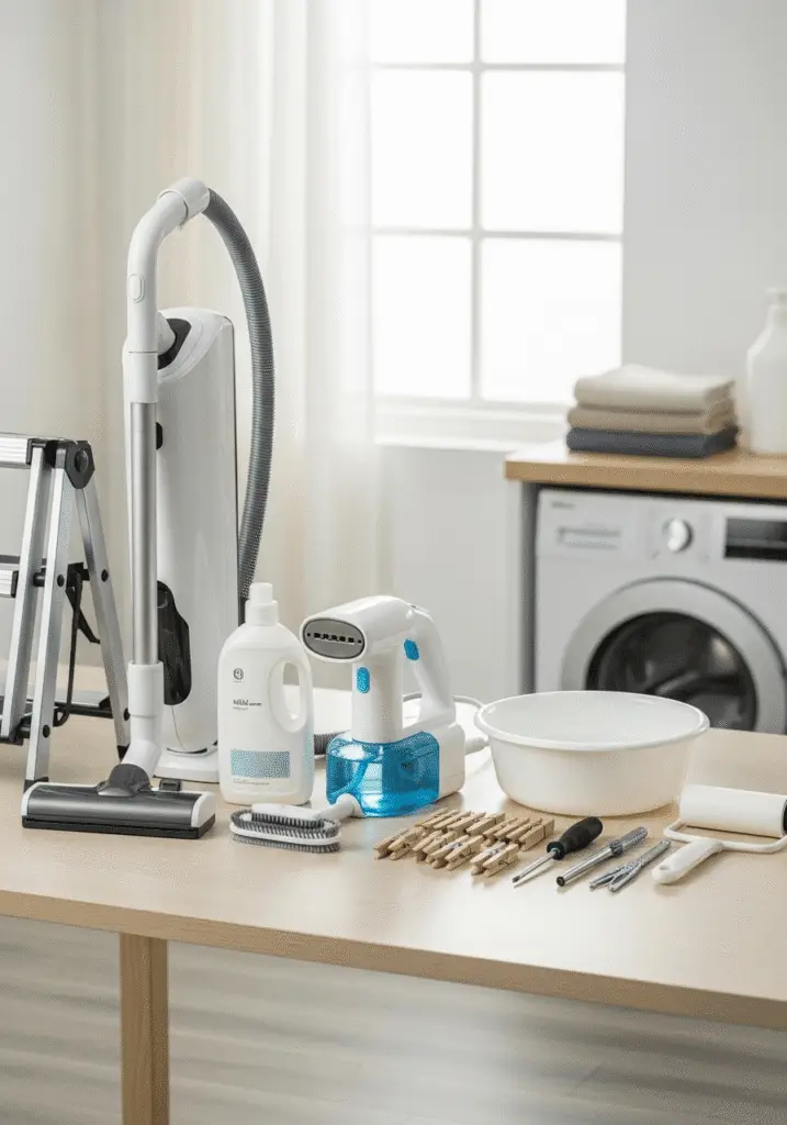 Tools u0026 Materials You’ll Need Essential Tools and Materials Needed for DIY Curtain Washing and Rehangingnn