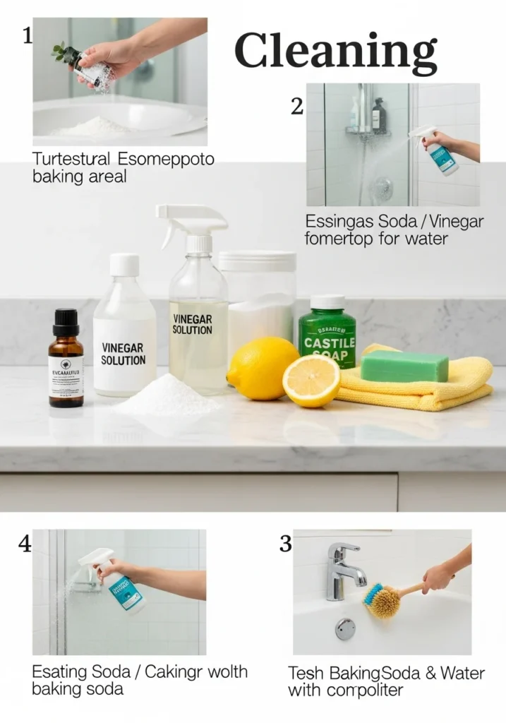 CLEANING TIPS FOR BATHROOM Creative and attractive heading design for engaging content and improved readability